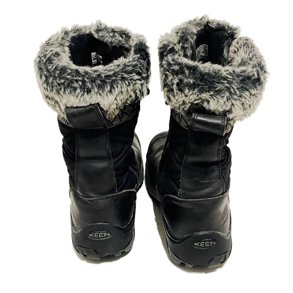 KEEN Hoodoo III Boots 6 Black Leather Waterproof Winter Fur Lace Up Insulated - Picture 10 of 15